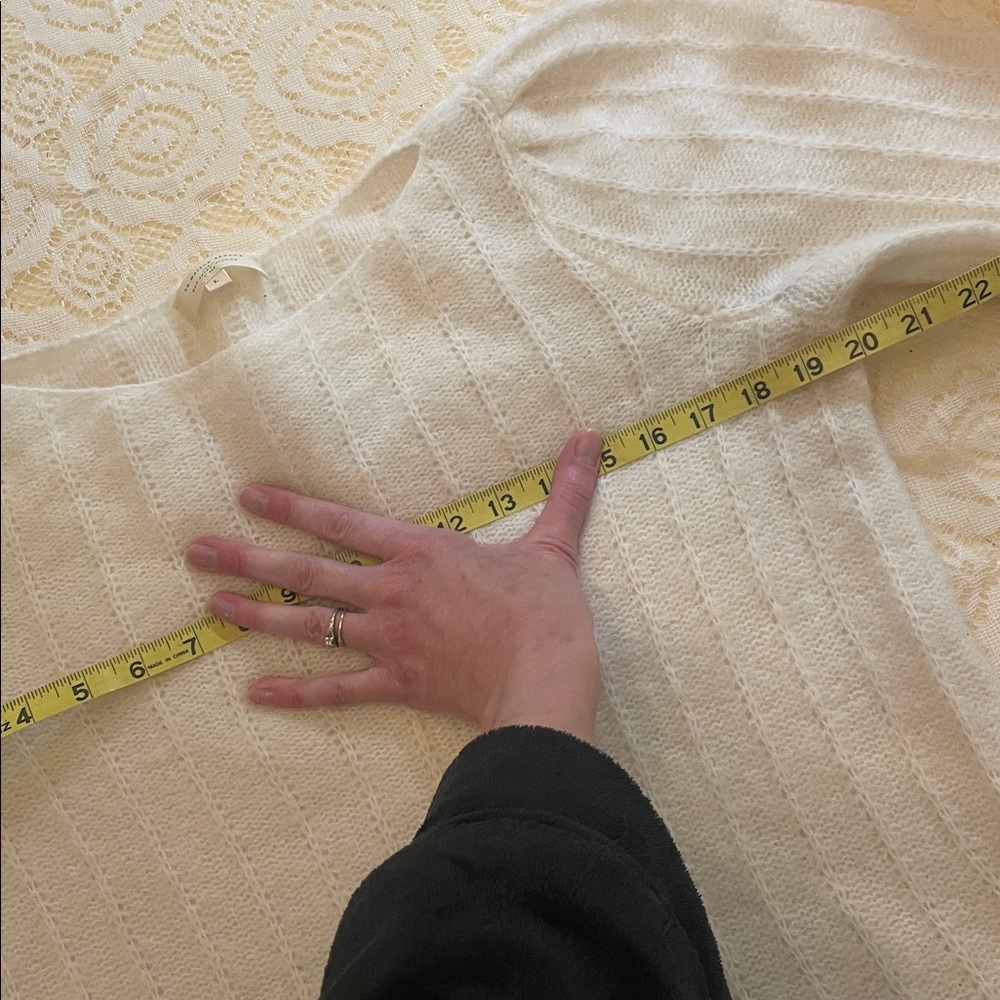 Sezane Cream Puff-Sleeve Crewneck Sweater - Picture 10 of 13